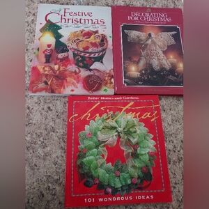 Christmas Holiday Ideas Decor Food 3 books lot. Vintage Holiday 1992, 1997, 2001